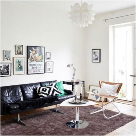 OSLO - Tapis à poils longs gris beige 190x200