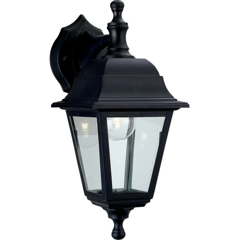 Oslo - 1 Light Outdoor Wall Lantern - Uplight/Downlight Black Resin IP44, E27 - Firstlight