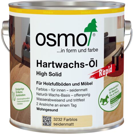 OSMO 3232 Hartwachs Öl Rapid Farblos Seidenmatt 2,5 Ltr