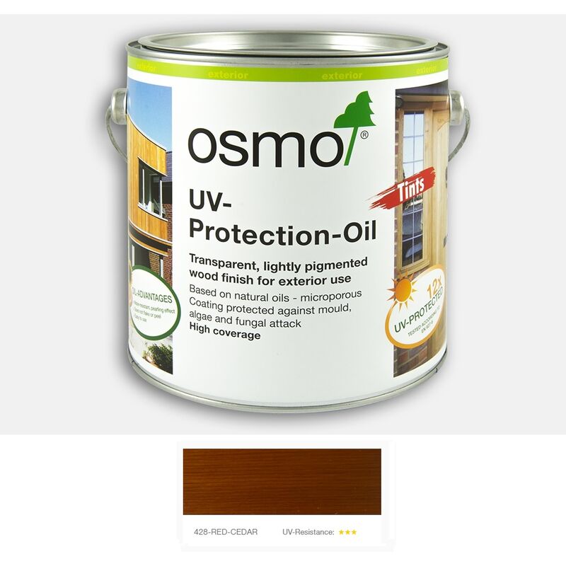 Osmo - uv Protection Oil Tints - With Film Protection - Cedar - 2.5 Litre