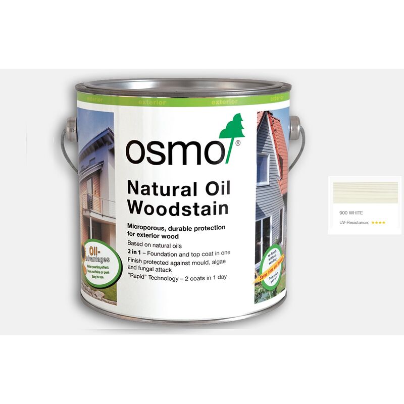 Osmo - Natural Oil Woodstain - White - 750ml - White