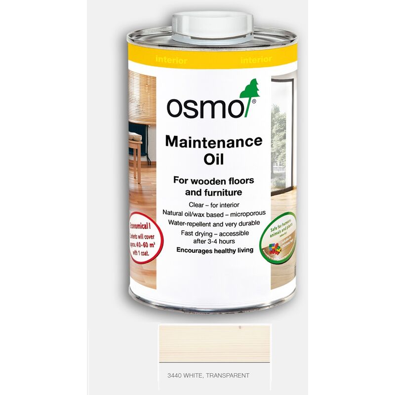 Osmo - Maintenance Oil - Clear- Transparent (White) - 1 Litre - Clear