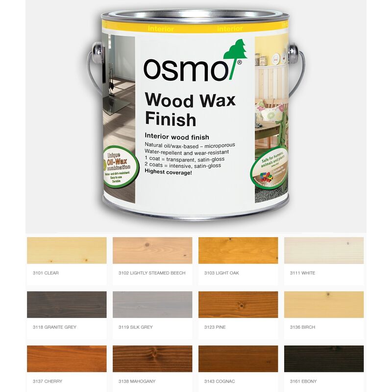 Osmo - Wood Wax Finish - Light Steamed Beech - 2.5 Litre - Light Steamed Beech