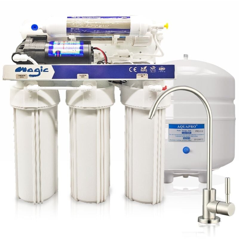 Rosmmel - Osmoseur d'eau domestique avec pompe booster 5 étapes magic