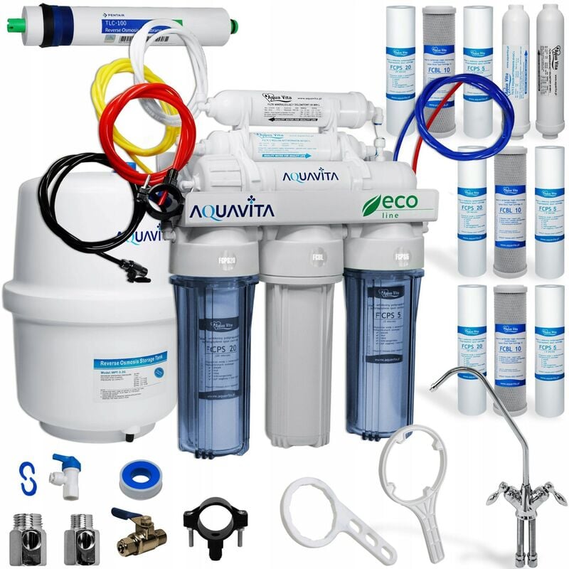 Viva - Osmoseur domestique 6 étapes de filtration av RO6 + 3 jeux de cartouches (11 pièces)