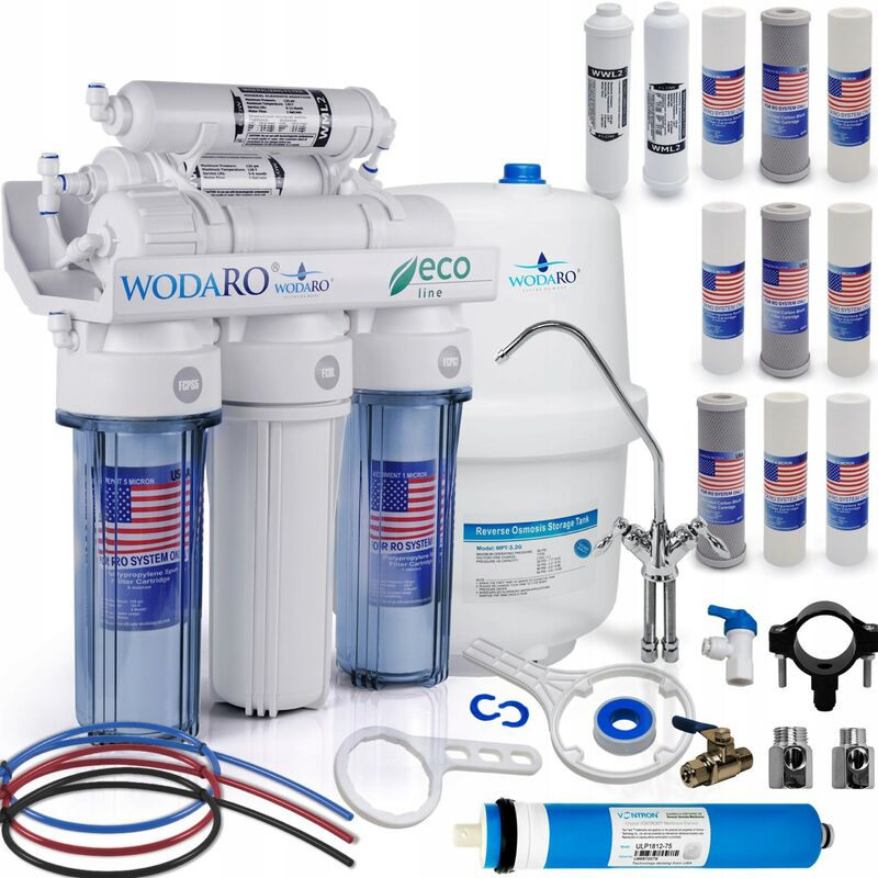 Viva - Osmoseur domestique 6 étapes de filtration RO6 Eco Line + 3 jeux de cartouches (11 pièces)