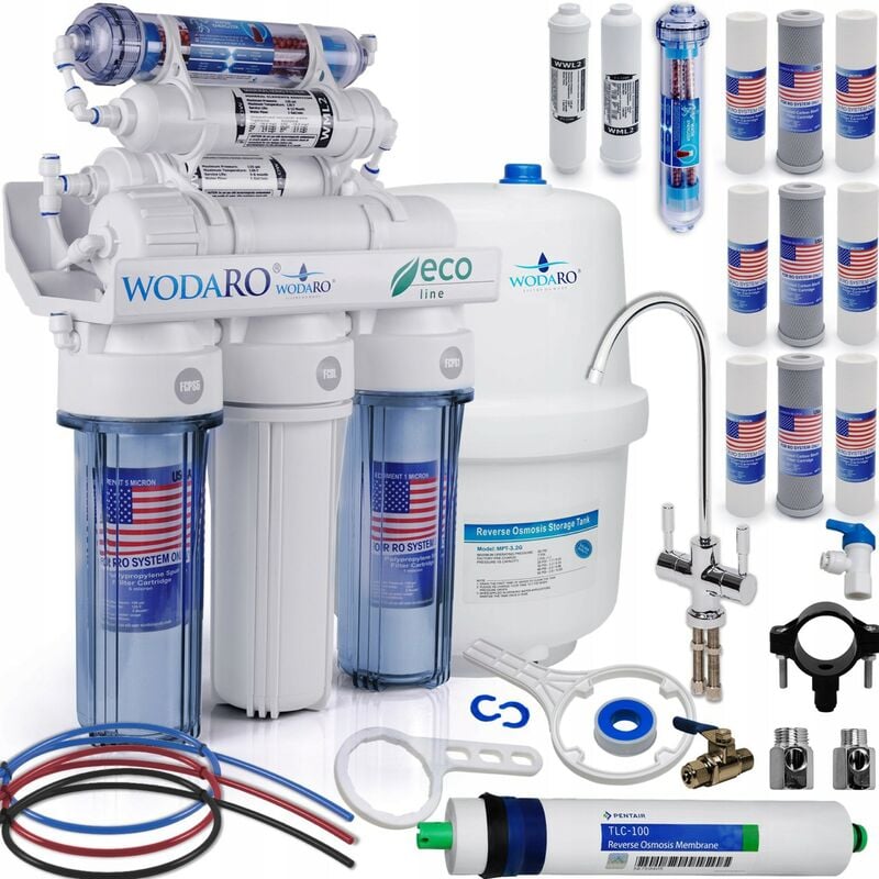 Viva - Osmoseur domestique 7 étapes de filtration RO7 eco + 3 jeux de cartouches (12 pièces)