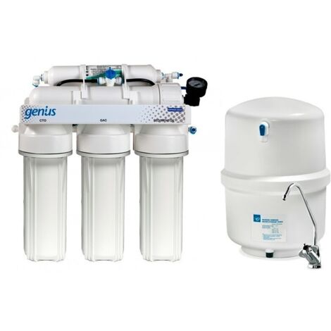 Osmosis inversa 5 Etapas Genius 4/75 Con Manómetro y Válvula Flushing ATH