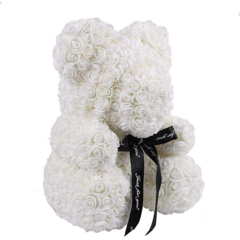 Oso rosa 25 cm - blanco