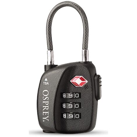 Osprey TSA 3 Dial Cable Lock Black, O/S