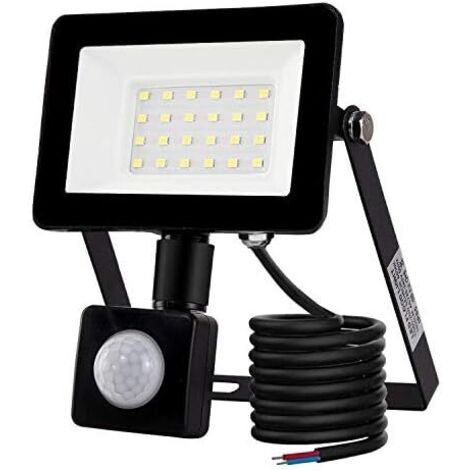 Osqi – Projecteur LED extérieur 20W – Détecteur de mouvement – Température de couleur 6500K – IP66 – Aluminium moulé sous pression