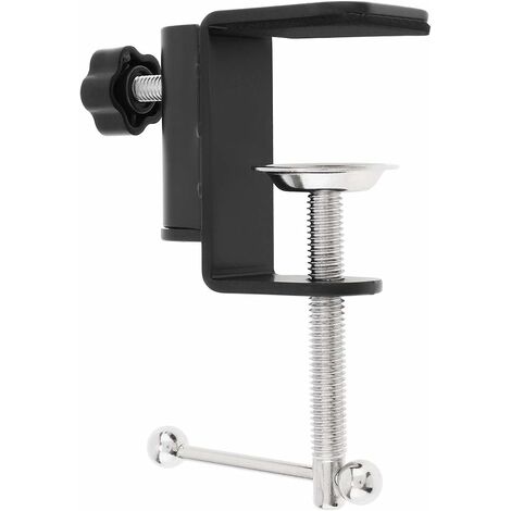 Osqi – Serre-joint en C pour bureau – Construction en acier massif – Épaisseur max 5 cm – Lot de 2 – Pour supports de moniteur et microphones