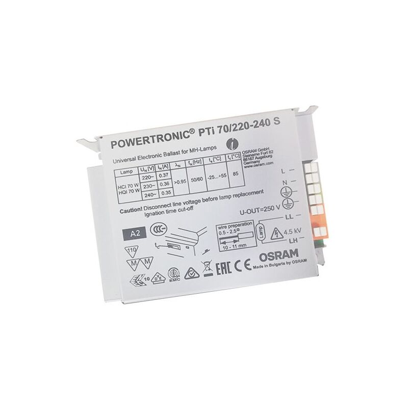 049629 Electronic ballast 70W Powertronic pti 70/220-240S for hpd lamps - Osram