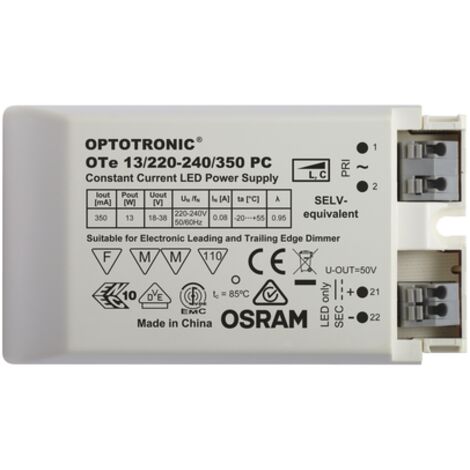 OSRAM 105324 Pulse power supply  LED  13W 18-38VDC -  350mA -  198-264VAC