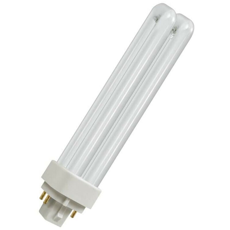 Osram CFL PLC-E 18W G24q-2 Dimmable Duluxe D E 865 6500K Daylight Frosted 1140lm 4-Pin Energy Saving Push Fit Compact Fluorescent Biax-DE Dulux-DE