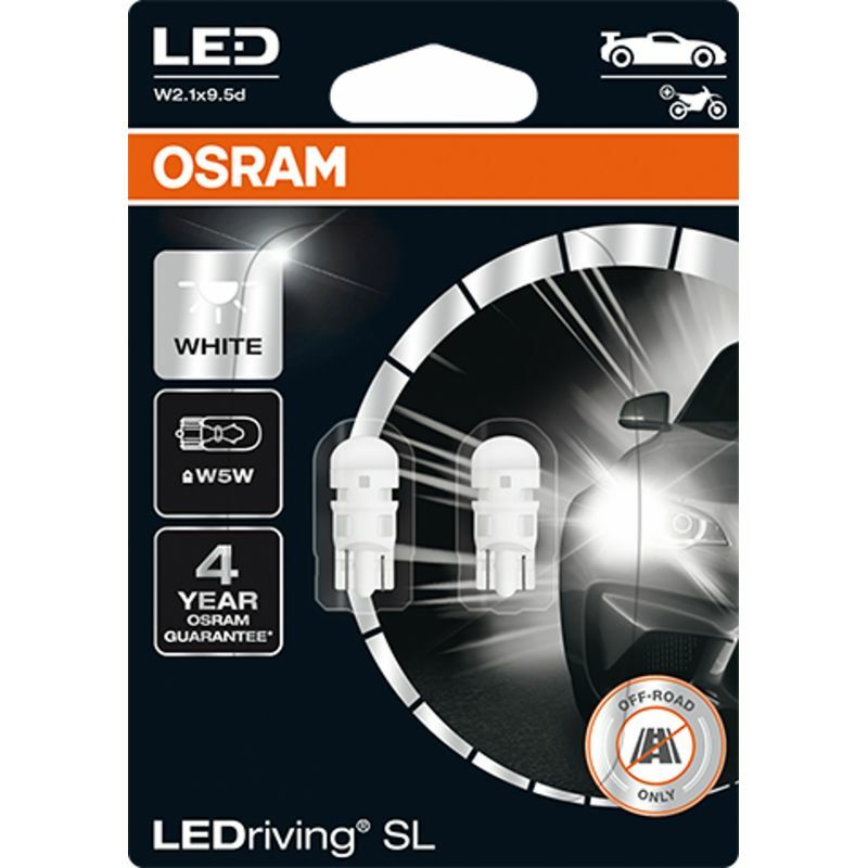 Kit 2 Lampes de signalisation led auto Osram LEDriving® sl (W5W) cool white 6000K 12V 2825DWP-02B - Gris