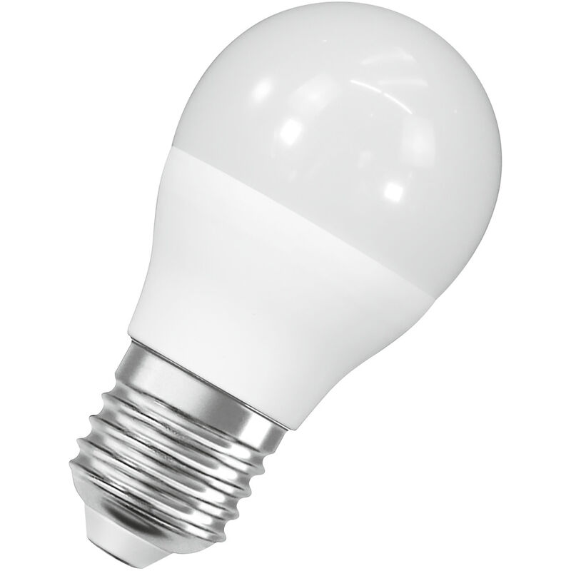Image of OSRAM LED-Lampen, klassische Miniballform, 60 Watts Ersatz, E27, P-shape, 2700 Kelvin, Warm weiß, Matt, single Pack