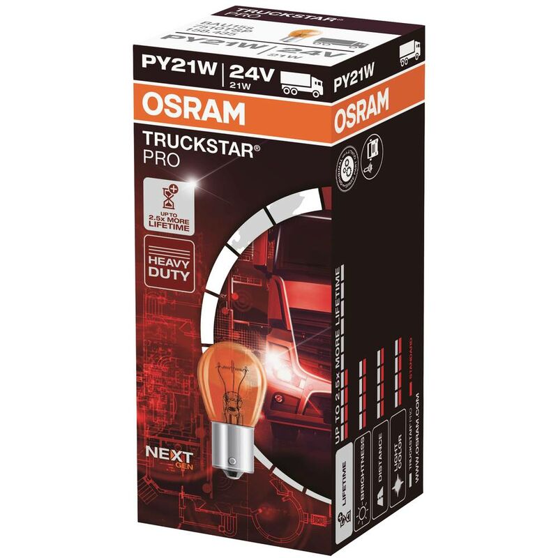 Osram - 7510TSP Ampoule de signalisation Truckstar PY21W 21 w 24 v