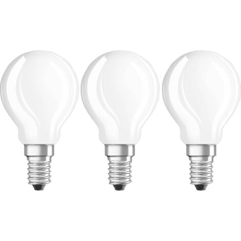 OSRAM Ampoule LED - E14 - Warm White - 2700 K - 4 W - remplacement pour 40-W-Incandescent bulb - givré - LED BASE CLASSIC P - Pack de 3