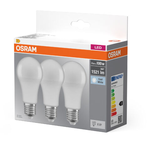 Osram – Ampoule LED E27 13W – Lumière froide 4000K – Remplacement 100W incandescent – Givrée – Éclairage général intérieur