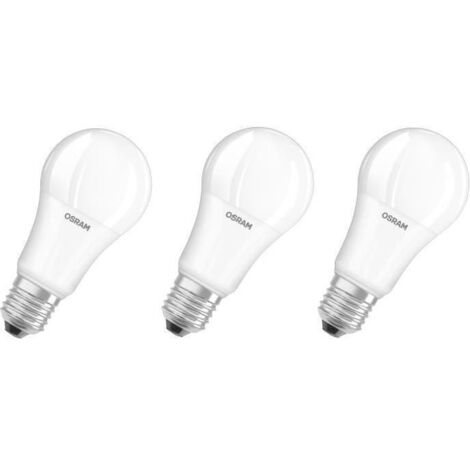 OSRAM Ampoule LED - E27 - Warm White - 2700 K - 13 W - remplacement pour 100-W-Incandescent bulb - givré - LED BASE CLASSIC A - Pack de 3