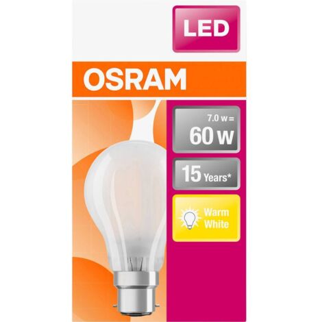 OSRAM - Ampoule led standard verre depoli 7W60 B22 chaud bte 1