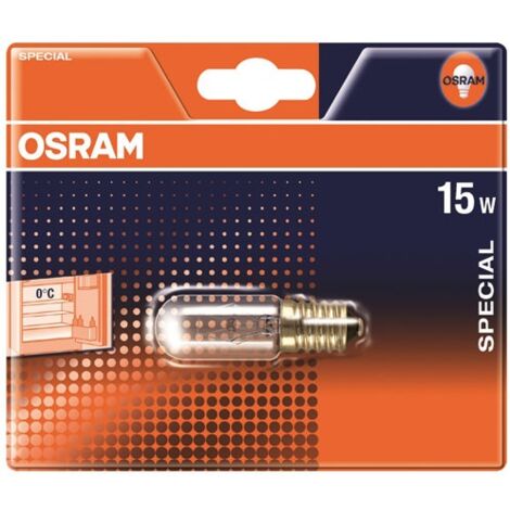 Osram – Lampe tubulaire E14 15W pour réfrigérateur – 60lm – Tension 230V – Éclairage efficace pour environnements froids – TUFRIGOEBLI