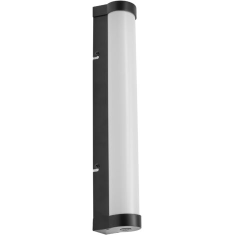 OSRAM Applique/luminaire LED de miroir ORBIS Tube, verre dépoli/noir, 9 W 820 lm 3000/4000 K gradable par interrupteur mural, 40 cm de diamètre, protection IP44 (corps étrangers/projections d’eau)