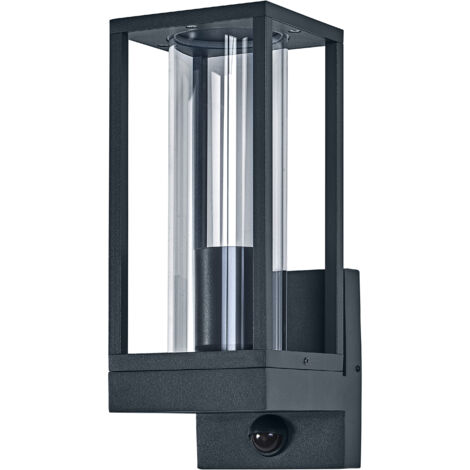 OSRAM Applique murale LED  Endura Classic Frame, douille E27, capteur PIR, IP44, aluminium gris foncé, verre