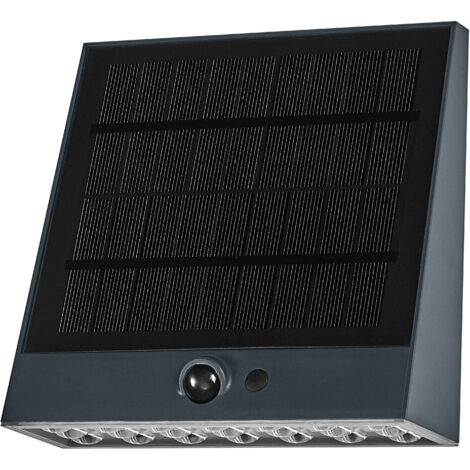 OSRAM Applique murale LED solaire  Endura Style Fin, 10,2 W, blanc chaud 3 000 K, 890 lm, capteur PIR, IP54, autonomie de 18 jours