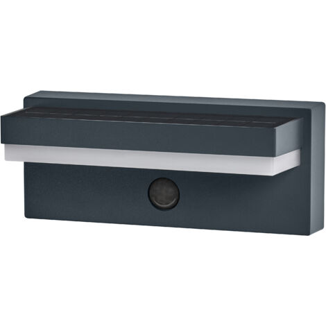 OSRAM Applique murale solaire LED  Endura Style robuste, 2,5 W, blanc chaud 3 000 K, 180 lm, USB, capteur PIR, 1 mois