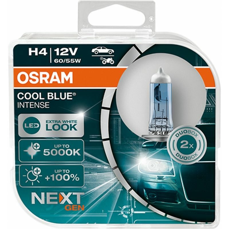 Kit 2 Ampoules Halogène auto Osram cool blue® intense NextGen H4 12V 64193CBN-HCB - Transparent