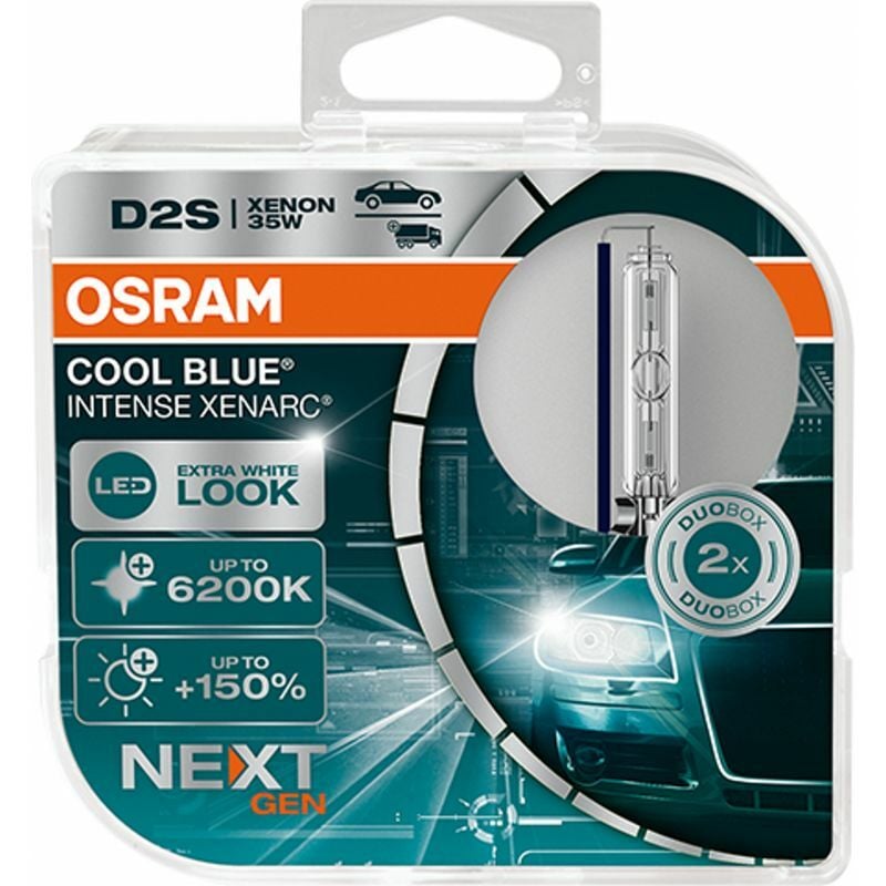 Kit 2 Ampoules Xénon auto Osram XENARC® COOL BLUE® INTENSE D2S NextGen 66240CBN-HCB - Transparent