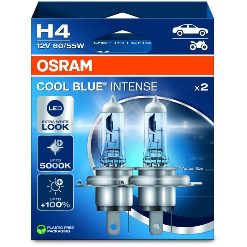 Kit 2 Ampoules Halogène auto Osram COOL BLUE® INTENSE NextGen H4 12V 64193CBN-2HB