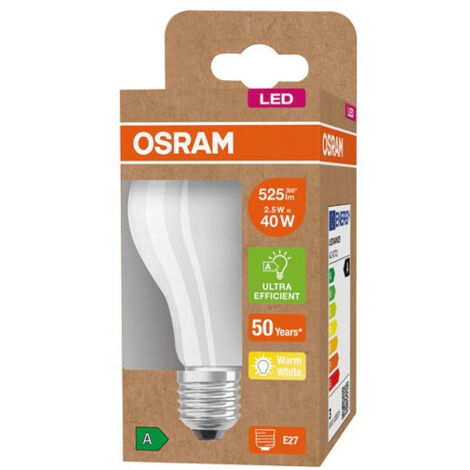 Osram Bombilla LED 2,5 vatios E27 3000K opaca