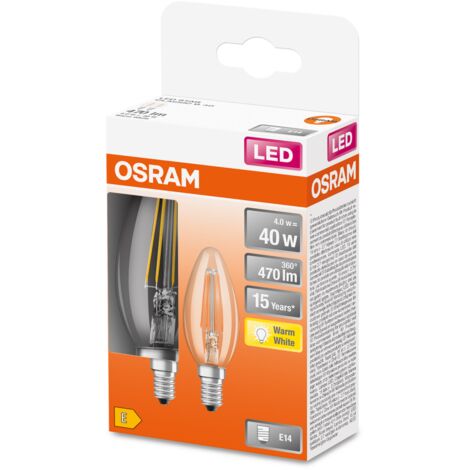 Osram Bombillas LED Clásicas Filamento Transparente 2 piezas