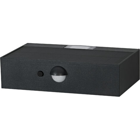 OSRAM Capteur ENDURA STYLE BRICKLUME, lampe solaire, 3W, 300lm, gris, gris foncé, éclairage indirect, détecteur de mouvement, capteur de lumière du jour, IP65, temp. de couleur 3000K, blanc chaud