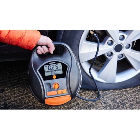 Osram – Compresseur d'air portable rechargeable 12V – Gonflage rapide en 2 min – Écran LED – Fonction dégonflage – OTIR6000