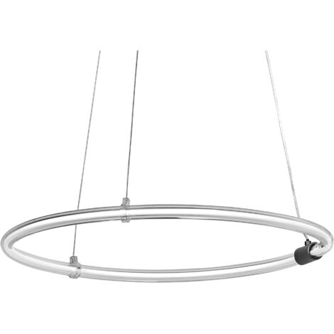 OSRAM Decor Aura Suspension en polycarbonate incurvé avec LED et design filamentaire, 18 W, 2000 lm, 3000 K, blanc chaud 830, gradation par clic, gris foncé, plastique (PC), 498 mm, IP20
