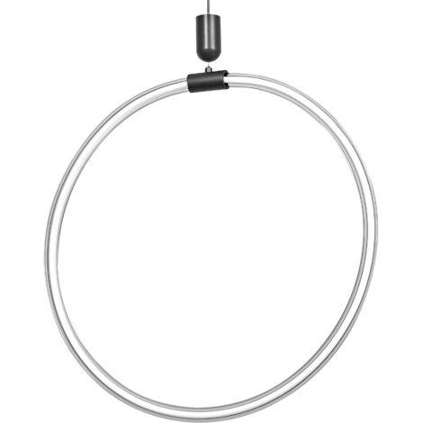 OSRAM Decor Aura Suspension Vert en polycarbonate incurvé avec LED et design filamentaire, 18 W, 2000 lm, 3000 K, blanc chaud 830, gradation par clic, gris foncé, plastique (PC), 498 mm, IP20