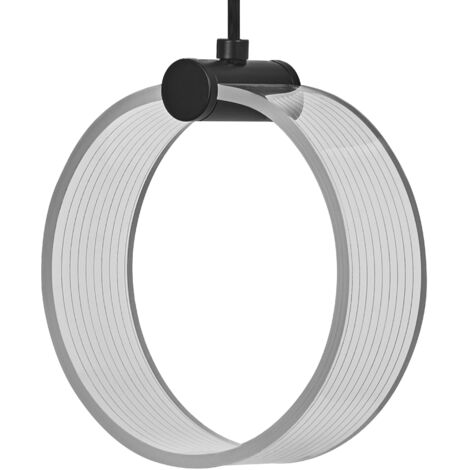 OSRAM Decor Circle Suspension décorative PL, 8W, 370lm, 3000K/4200K/6500K, blanc chaud/froid/lumière du jour, interrupteur Click-CCT, non gradable, IP20, plastique, noir, LED non interchangeable