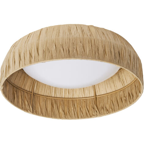 OSRAM Decor Plafonnier décoratif avec abat-jour en bambou, 300 mm, 12 W, 400 lm, 3000 K, blanc chaud 830, IP20, marron, LED non interchangeable