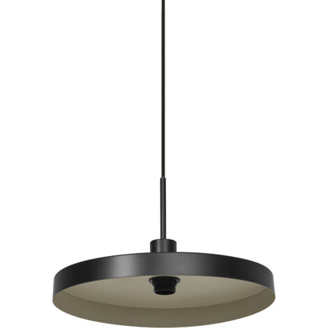 OSRAM Decor Plate Suspension décorative avec abat-jour en forme d’assiette, 400 mm, avec culot E27, IP20, métal, noir/beige
