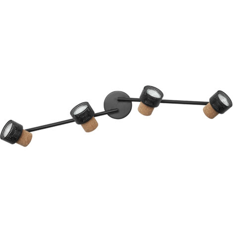 OSRAM DECOR SPOT CORK, 4 x 3,4W, 920lm, noir, spot, têtes réglables, utilisation polyvalente, spot d’intérieur, ampoules LED remplaçables, dimmable, ton blanc chaud, GU10