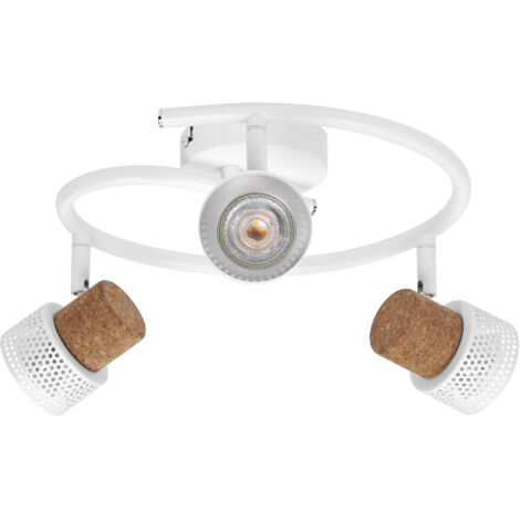 OSRAM DECOR SPOT CORK Spiral, 3 x 3,4W, 690lm, blanc, spot, têtes réglables, utilisation polyvalente, spot d’intérieur, ampoules LED remplaçables, dimmable, ton blanc chaud, GU10