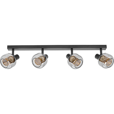 OSRAM DECOR Spot Firefly Applique murale, 4 x 2,8 W, E14, 1000 lm, 2700 K, blanc chaud, gradable, IP20, métal/verre, noir, LED incluses et interchangeables