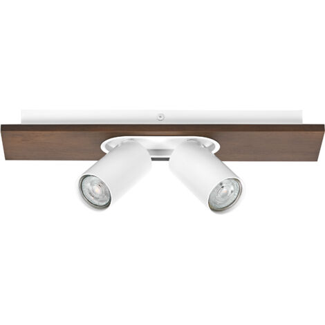 OSRAM DECOR SPOT MERCURY, 2 x 3,4W, 460lm, aspect bois, blanc, spot, têtes réglables, utilisation polyvalente, spot d’intérieur, ampoules LED remplaçables, ton blanc chaud, GU10