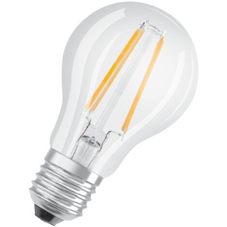 LEDVANCE OSRAM Dimmbare LED - Lampen, klassische Kolbenform, 60 Watts Ersatz, E27, A-shape, 2700 Kelvin, Warm weiß, Klares Glas, single Pack