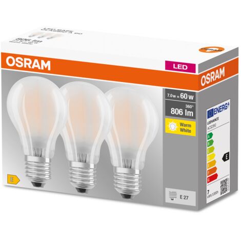 Osram E27 Bombilla LED 7W Transparente 2700K
