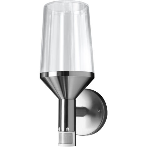 OSRAM ENDURA Classic Calice applique à capteur en acier inox avec diffuseur en verre, E27, protection IP44, pour éclairage d'allées